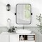Black Metal Framed Wall Mirror 30x22" with Adjustable Tilt and Safety Film